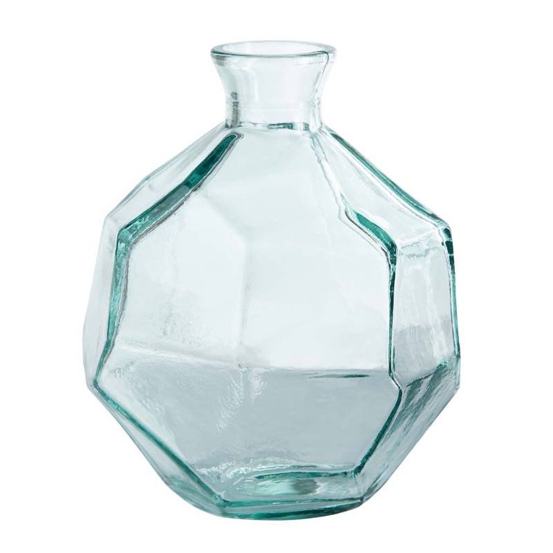 Origami Recycled Glass Vase - Clear